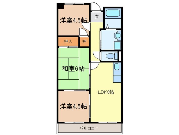 サンロ－ゼ春木の物件間取画像